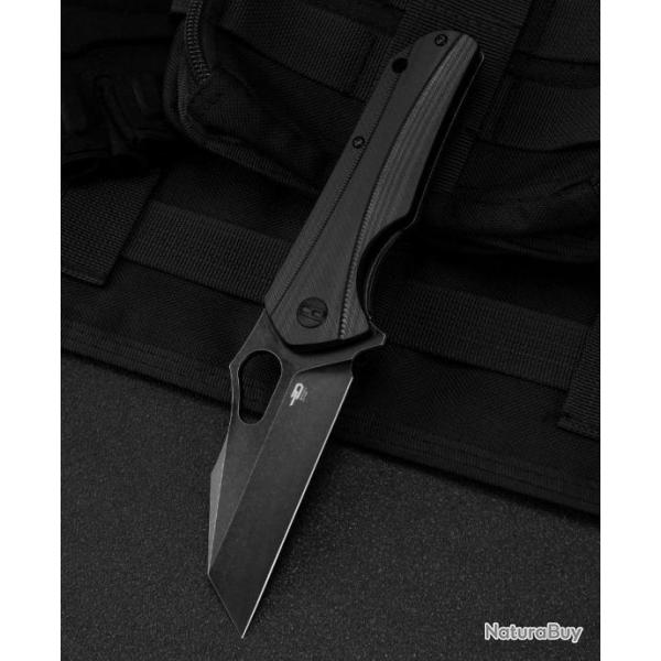 Couteau Bestech Operator Black Lame D2 Black Manche G10 Linerlock Clip BTKG36B