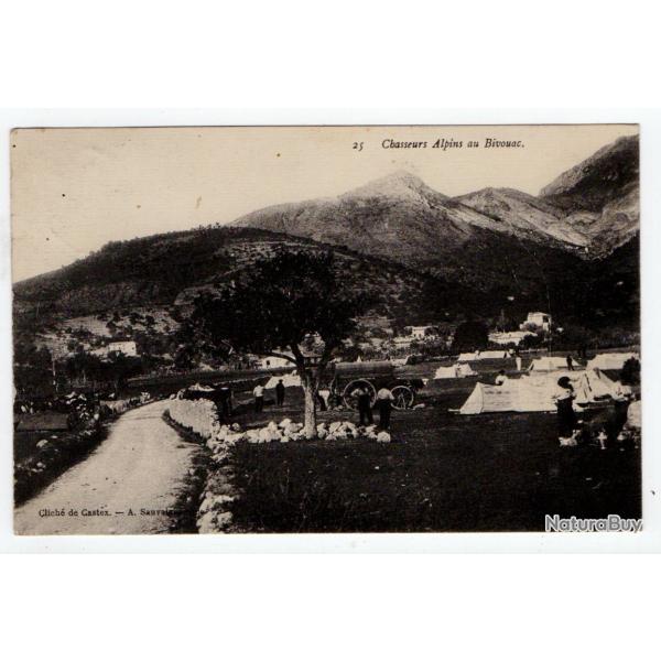 CPA - MILITAIRE Chasseurs Alpins au bivouac  N�519