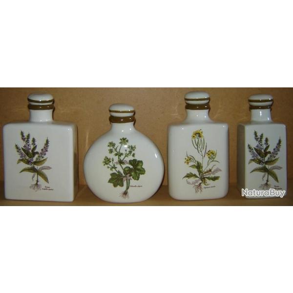 lot de 4 bouteille en c�ramique motif fleur