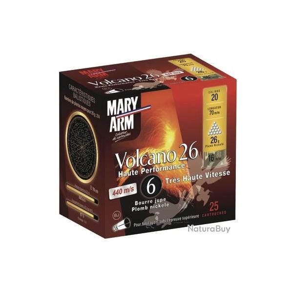BTE 25 CART. PLOMB NICKEL� MARY ARM VOLCANO CAL. 20 / 70 MM N� 6 26G BJ