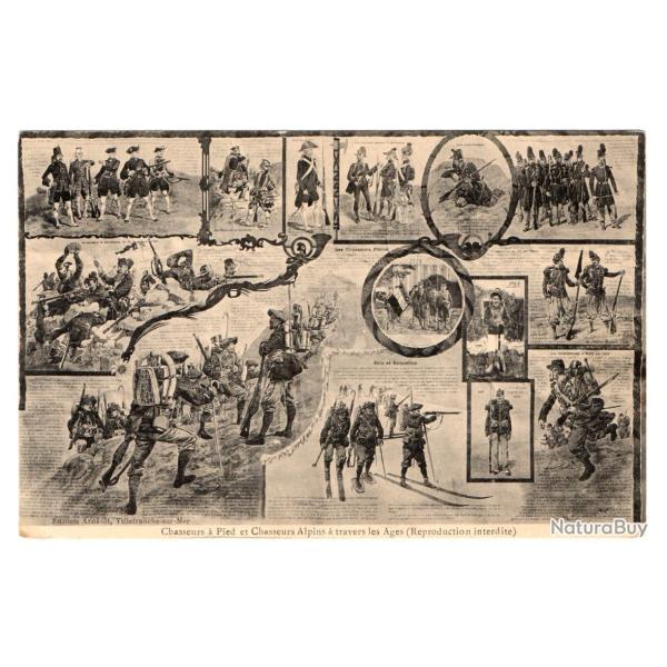 CPA - Chasseurs a pied et chasseur alpins N�1080