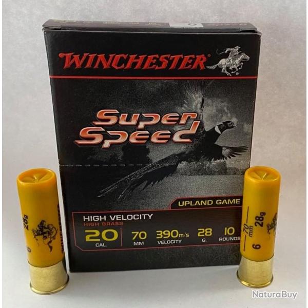 10 CARTOUCHES WINCHESTER SUPER SPEED CALIBRE 20/70 PLOMB 6