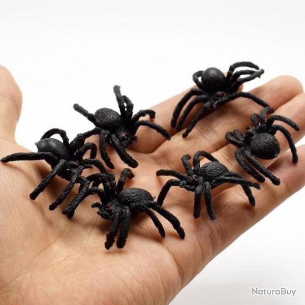 Lot de 10 Fausses Araign�es 4.5cm PVC Halloween Farce Gag Prank