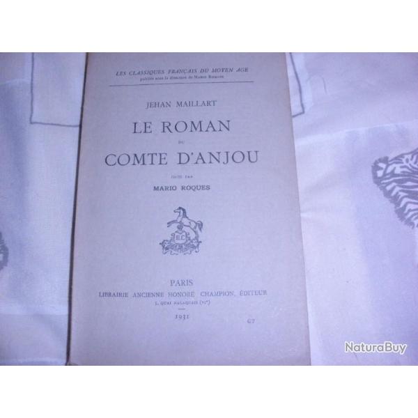 LE ROMAN DU COMTE D'ANJOU de JEHAN MAILLART