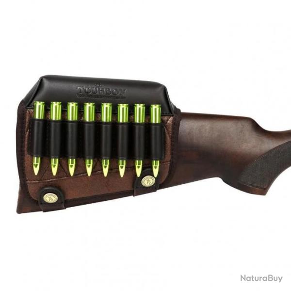 Busc Repos Joue TOURBON Cuir + Cartouchi�re 8 Balles 30-30, 30-06,. 308,. 223, 45-70 Chasse