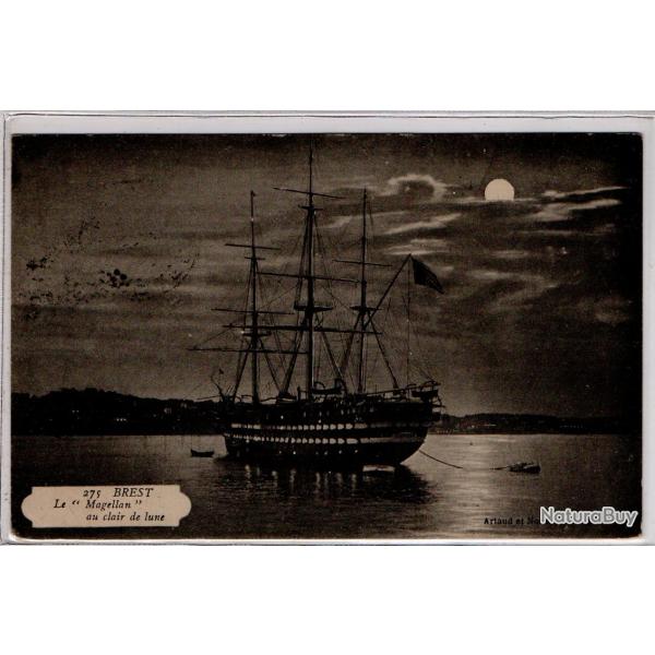 CPA - Marine - BREST Le " Magellan " au clair de lune  N�1020