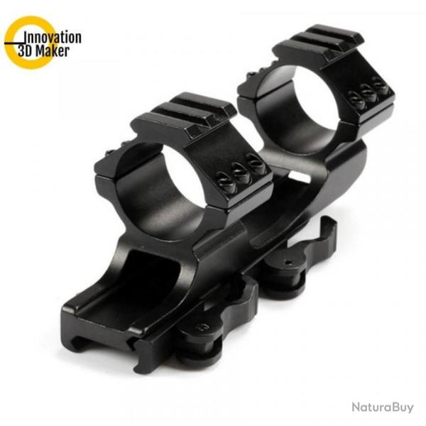 Collier en montage monobloc picatinny 20mm � attaches rapides pour lunette de 25 � 30mm