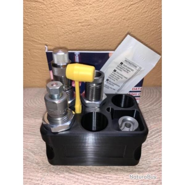 Support de rangement noir pour jeux d'outils utilisant un adaptateur Lee Lock Ring Eliminator