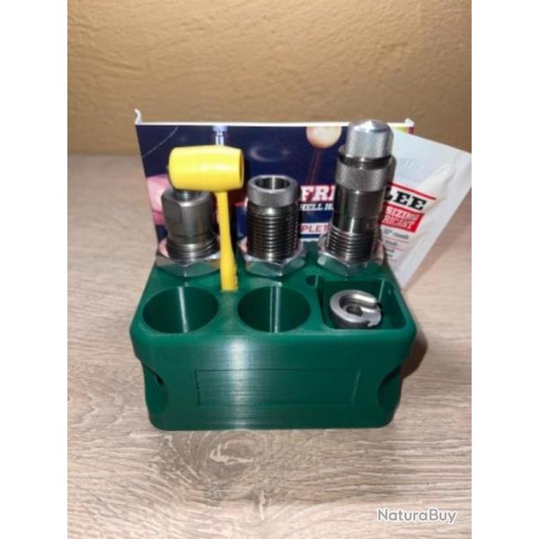 Support de rangement vert fonc pour jeux d'outils utilisant un adaptateur Lee Lock Ring Eliminator