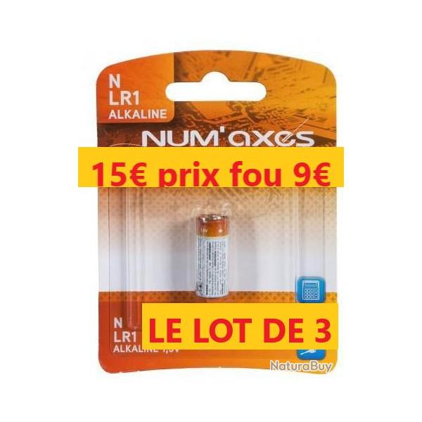 LOT DE 3 PILES  LR01  ALKALINE NUM'AXES             19726
