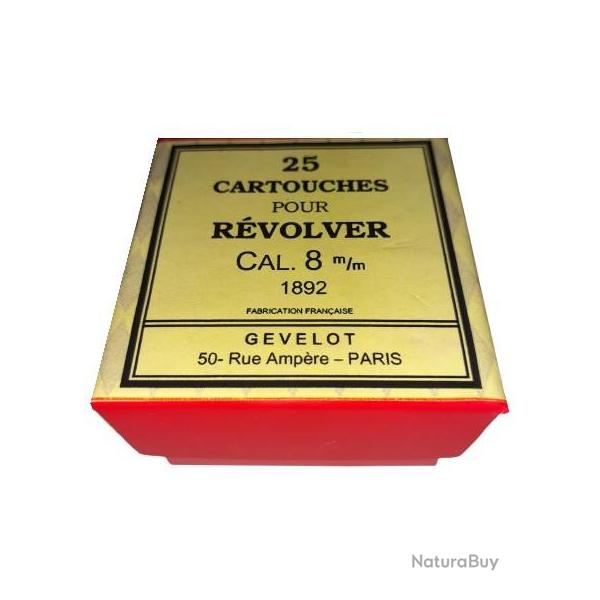 8 mm 1892 ou 8mm 92 ou 8mm Lebel = Reproduction boite cartouches (vide) GEVELOT 8496501