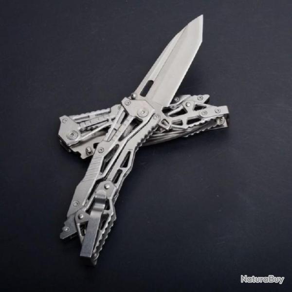 Couteau Transformer JUNLANG Camouflage Longueur 9 + 13 cm Chasse Peche