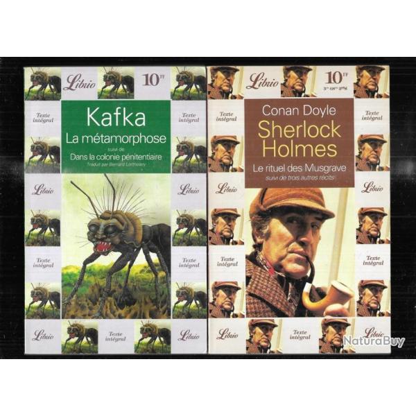 lot de 5 librio , contes de ma m�re l'oye, zadig, kafka la m�tamorphose, sherlock holmes