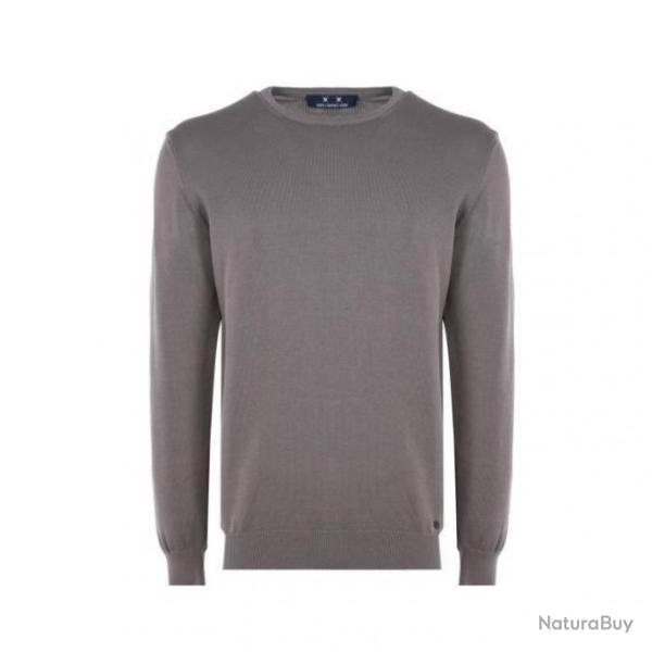 TOP ENCHERE - Pull gris en coton 100% pour homme - Slim fit - Livraison gratuite et rapide