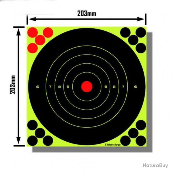 Lot de 10 Cibles R�active autocollante coeur de C50 en 20cmx20cm