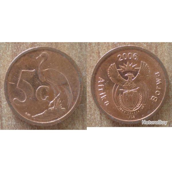 Afrique Du Sud 5 Cents 2006 Afrika Borwa Au Dos South Africa Piece