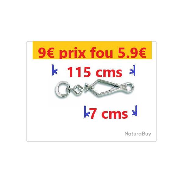 Mousqueton CHAPUIS pince � touret acier nickel� 115 cms     89271