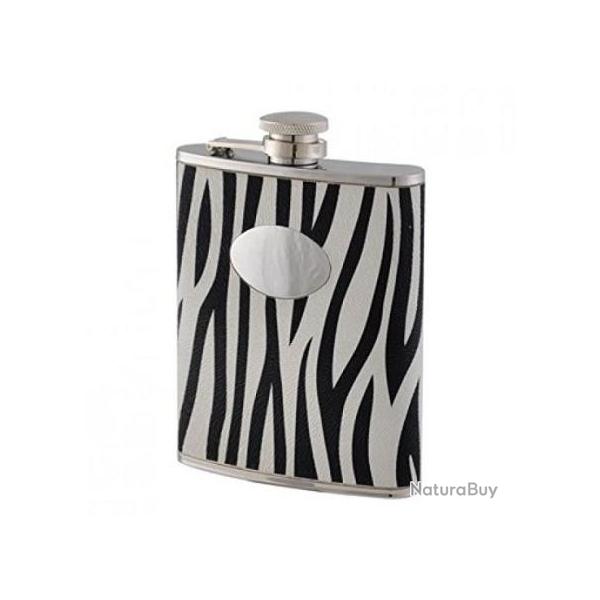 FLASQUE INOX DECOR ZEBRE 180ML
