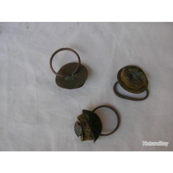 WW1 FRANCE LOT DE 3 BOUCHONS FRANCAIS POUR 75 MM RELIQUE DE COMBATS TERRAIN 5