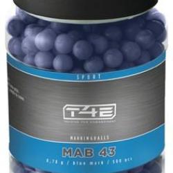 POT DE 500 BILLES MARQUANTES T4E MAB 43 CAL. .43 BLEUE