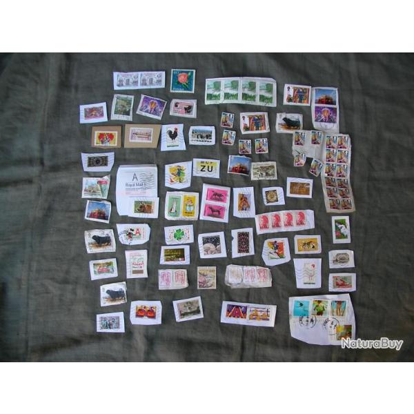 LOT DE TIMBRES �POQUE CONTEMPORRAINE DIVERS PAYS FRANCE ANGLETERRE ETC....