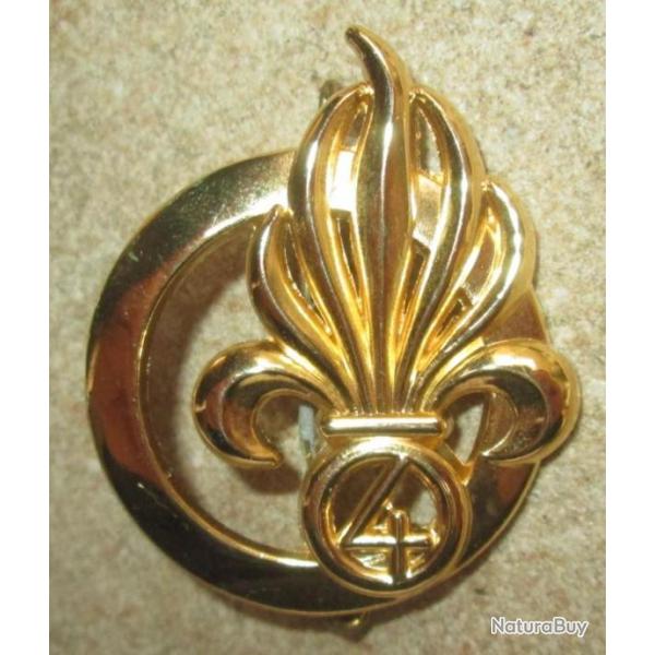 4� R�giment Etranger, insigne b�ret, dor�, fixation 2 pontets,tirage 2000