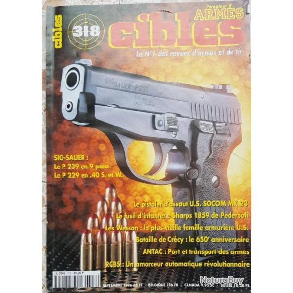 Lot de 5 Revues sur les armes " CIBLES " a choisir dans la liste Photos N 319  418