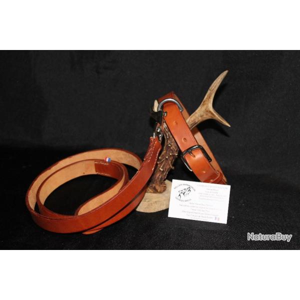 collier et laisse en cuir