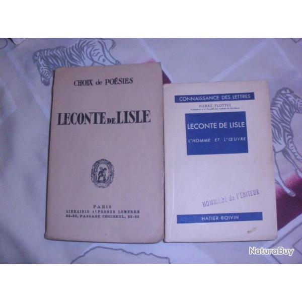 2 anciens ouvrages de LECONTE DE LISLE