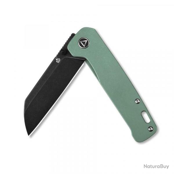 Couteau QSP Penguin Green Manche Titane Lame Acier 154CM Black IKBS Framelock Clip QS130Y
