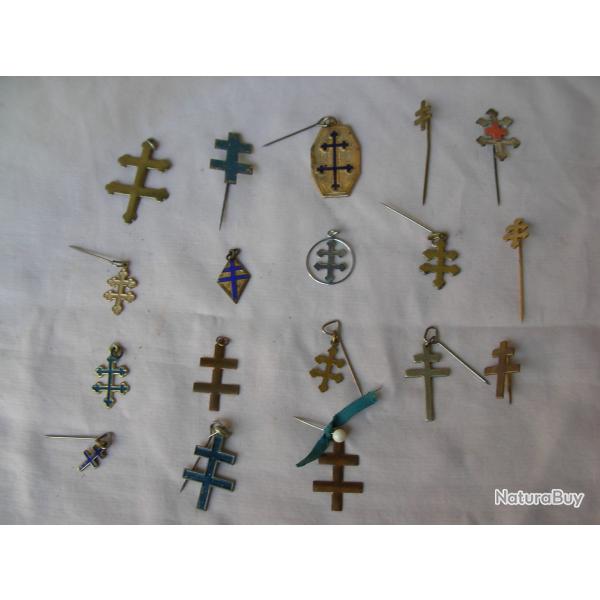 WW2 FRANCE BROCHE/PENDENTIF FRANCAISE DE CROIX DE LORRAINE " LIB�RATION " AUX CHOIX 1