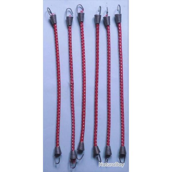 6 attaches �lastiques Presto avec crochets acier pour cannes � p�che ou divers