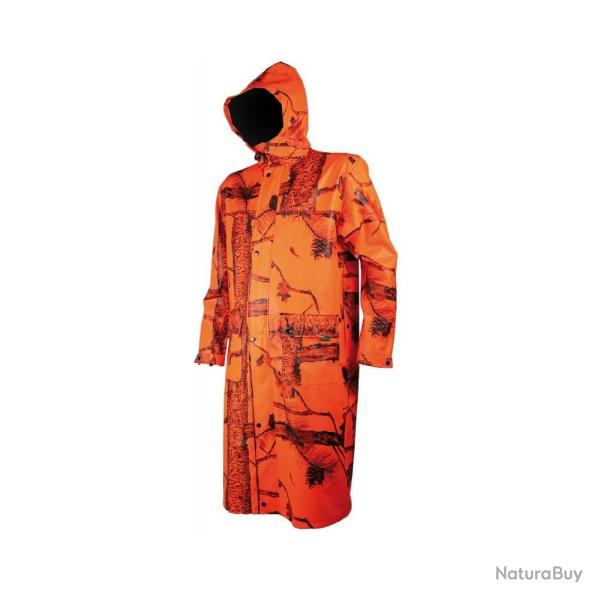MANTEAU LONG IMPERMEABLE CAMO ORANGE