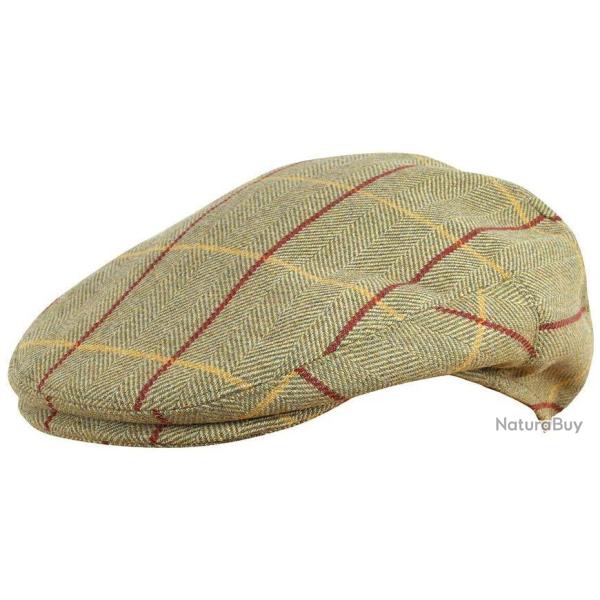 Casquette Jack Pyke plate Tweed vert clair