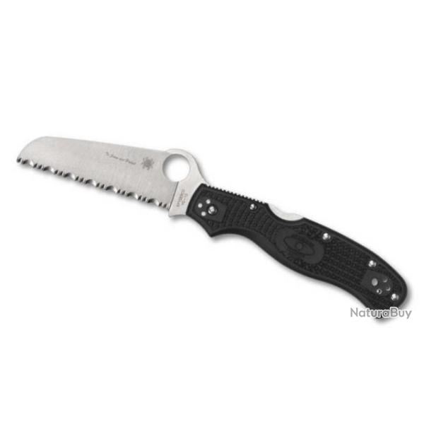 C14FSBKBL3-Couteau de poche Spyderco Rescue 3 Thin blue line noir