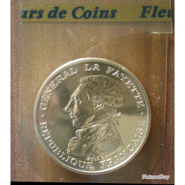 France 100 Francs 1987 NEUVE FLEURS DE COINS General La Fayette Piece Argent Franc