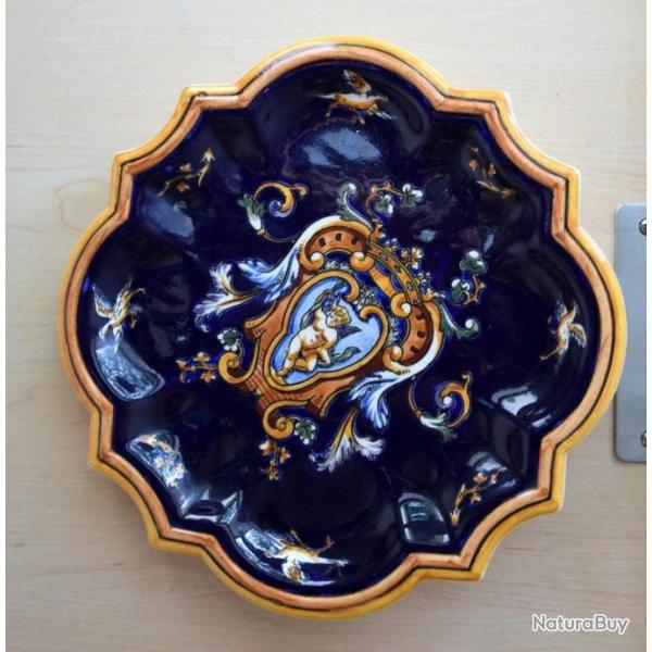 Assiette � 23 cm  fa�ence GIEN d�cor Renaissance