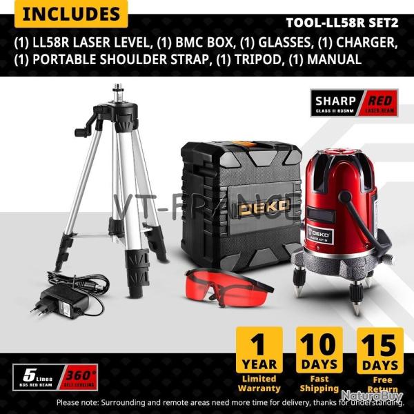 Niveau Laser Rotatif 360 Auto Nivelant 6 Points-LL58R SET2 20260729082514
