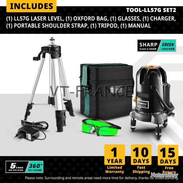 Niveau Laser Rotatif 360 Auto Nivelant 6 Points-LL57G SET2 20260729082514