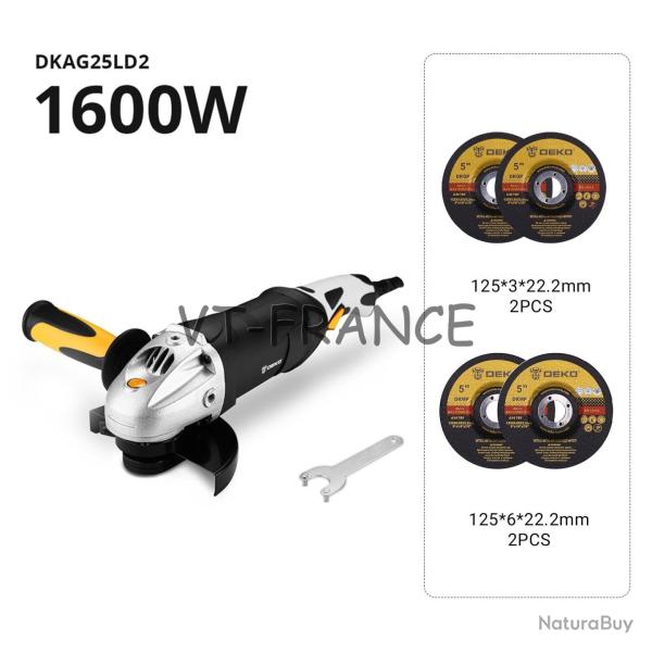 Meuleuse d Angle Pro 125mm 11000t/mn, Modele: DKAG25LD2-S2