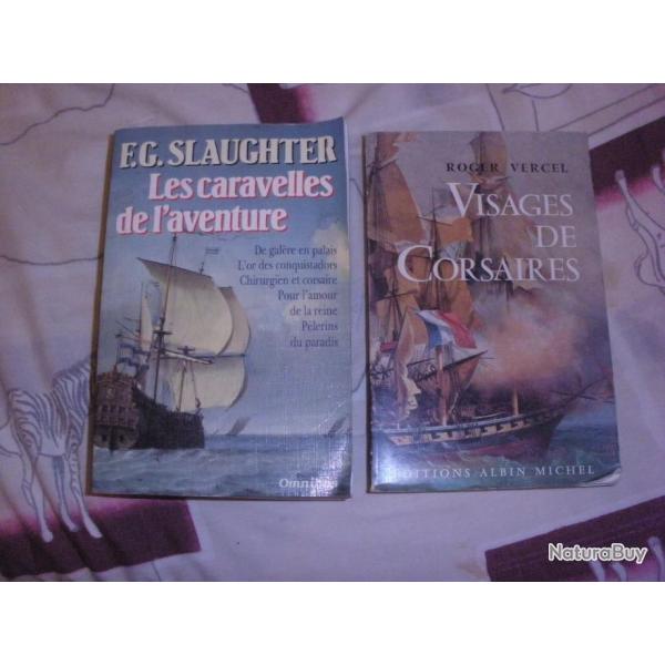 LES CARAVELLES DE L'AVENTURE + VISAGES DE CORSAIRES de Roger Vercel edition originale 1943