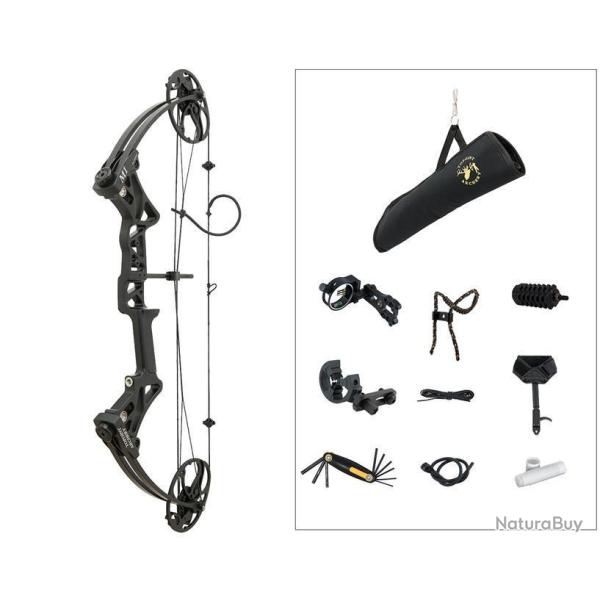 KIT ECO ARC COMPOUND TOPOINT M1 - 19" � 30" - 20" � 70# - DROITIER - NOIR