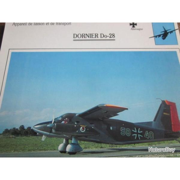 FICHE  AVIATION  TYPE TRANSPORT ET DE LIAISON  /  DORNIER Do 28   ALLEMAGNE