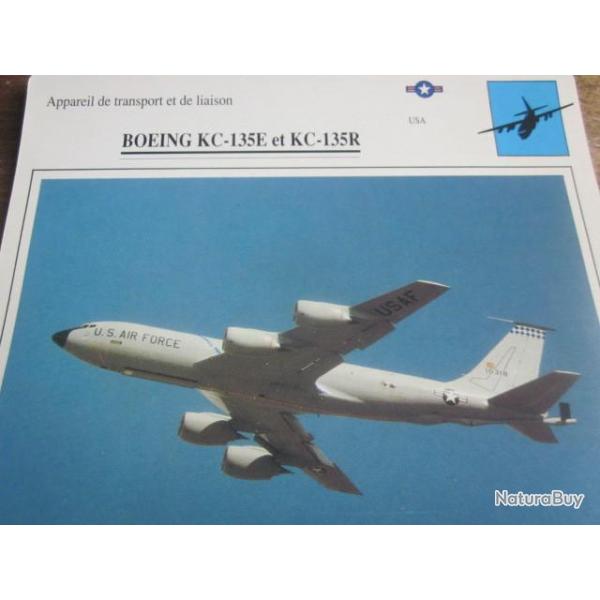 FICHE  AVIATION  TYPE TRANSPORT ET DE LIAISON  /  BOEING KC 135E 135R   USA