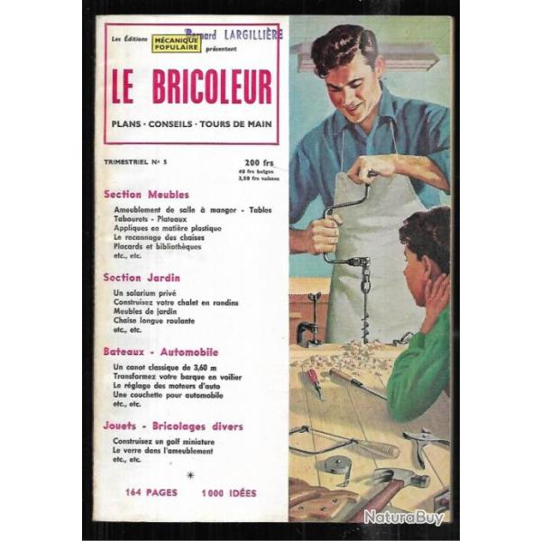 le bricoleur 5 par m�canique populaire 1955, mobilier , chemin�e postiche, solarium priv� s�rigraphi