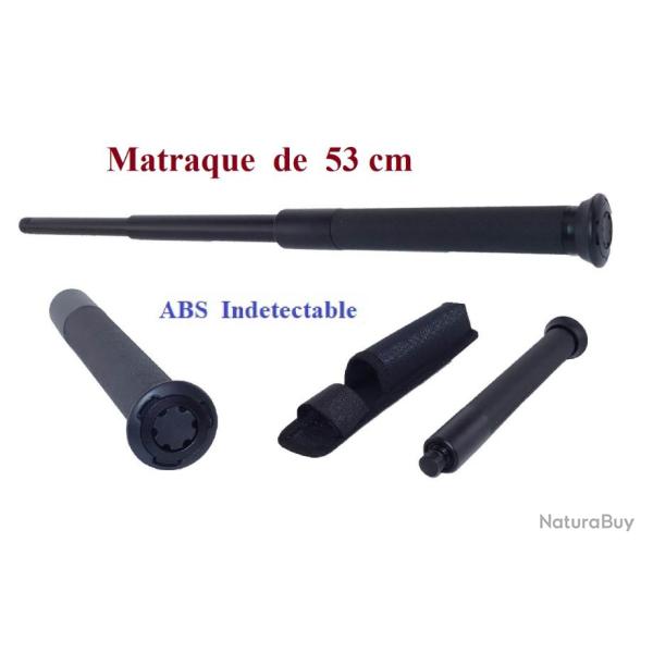 Matraque Telescopique ABS et alu - black  de 53 cm