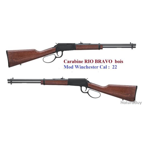 Carabine de loisir Rossi Rio Bravo bois Cal 22 Lr   levier sous garde