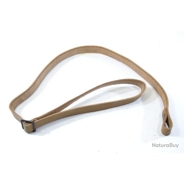 Bretelle cuir r�glable pour fusil carabine gourde musette. Arm�e Fran�aise. Chasse airsoft surplus