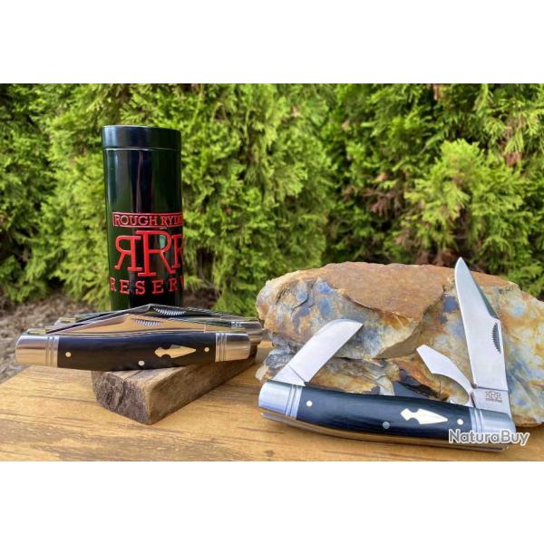 Couteau Rough Rider Reserve Common Stock 3 Lames Acier D2 Manche Micarta RRR008