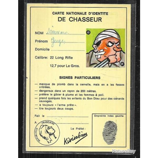 cpm s�rie cartes d'identit� carte nationale d'identit� de chasseur